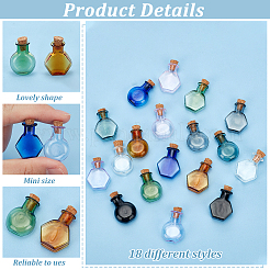 2 Sets 2 Styles Mini Glass Bottle&nbsp;GLAA-BC0001-31
