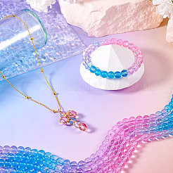 2 Strands Baking Paint Transparent Glass Beads&nbsp;DGLA-TA0001-20E