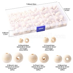 241Pcs 5 Styles Natural Unfinished Wood Beads&nbsp;WOOD-FS0002-36