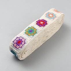 Polyester Embroider Ribbon&nbsp;OCOR-WH0105-039B