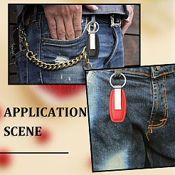 6Pcs 3 Colors Leather Keychains with Alloy Rings&nbsp;AJEW-SC0031-14