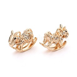 Brass Pave Clear Cubic Zirconia Pendants&nbsp;KK-T081-02G