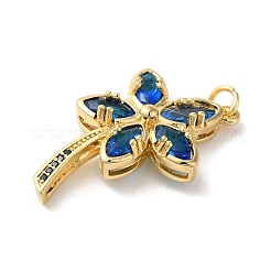 Rack Plating Brass Micro Pave Cubic Zirconia Pendants&nbsp;KK-U022-13B-G