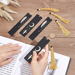 4Pcs 2 Style Brass or Stainless Steel Bookmarks&nbsp;AJEW-PH0004-65