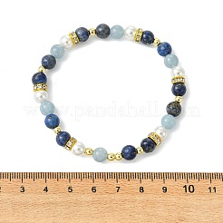 Natural Lapis Lazuli & Dyed Quartz & Non-magnetic Synthetic Hematite & Shell Pearl Beaded Bracelets for Women&nbsp;BJEW-JB13895-01