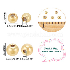 60Pcs 2 Style Brass Beads&nbsp;KK-AR0003-12