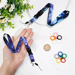 2Pcs 2 Colors Anti-Lost Neck Silicone Ring Neck Lanyards&nbsp;AJEW-GF0006-75