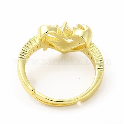 Cubic Zirconia Heart Adjustable Ring&nbsp;KK-A180-30G