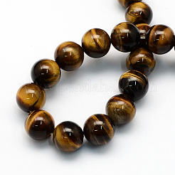 Natural Tiger Eye Round Beads Strands&nbsp;G-S177-10mm
