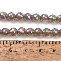 Electroplated Natural Agate Beads Strands&nbsp;G-B191-A07-6mm-03