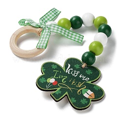 Saint Patrick's Day Wood Pendant Decoration&nbsp;HJEW-G023-02A