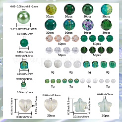 DIY Round Acrylic & Glass Beads Jewelry Making Findings Kits&nbsp;DIY-SP0003-01A