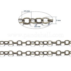Brass Flat Oval Cable Chains&nbsp;X-CHC025Y-AB