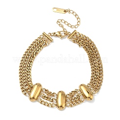 304 Stainless Steel Multi-strand Curb Chain Bracelets&nbsp;BJEW-F533-02E-G