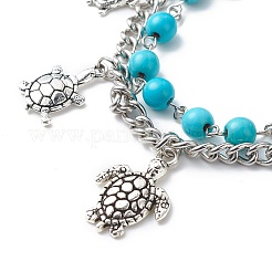 Synthetic Turquoise Beads Multi-strand Bracelets&nbsp;BJEW-JB08753