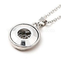 Colorful Glass Donut with Tree of Life Pendant Necklace&nbsp;LS-NJEW-J008-01A-P