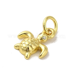 Real 18K Gold Plated Brass Pave Clear Cubic Zirconia Pendants&nbsp;KK-M283-07F-01