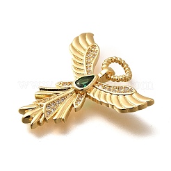 Brass Micro Pave Cubic Zirconia with Glass Pendants&nbsp;KK-U055-10G-02