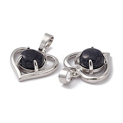 Synthetic Blue Goldstone Pendants&nbsp;G-P484-04P-08