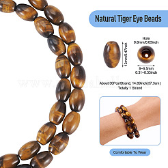 1 Strand Natural Tiger Eye Beads Strands&nbsp;G-TA0003-16
