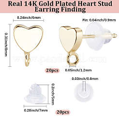Brass Stud Earring Findings&nbsp;KK-BBC0028-29B