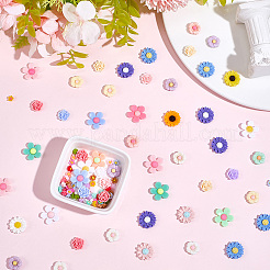 120Pcs 8 Styles Opaque Resin Cabochons&nbsp;RESI-PA0001-13