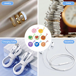 8Pcs 8 Styles Velvet Earphone Storage Zipper Bags with PVC Bowknot&nbsp;ABAG-TA0002-01