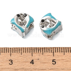 Rack Plating Alloy Enamel European Beads&nbsp;PALLOY-S189-44P