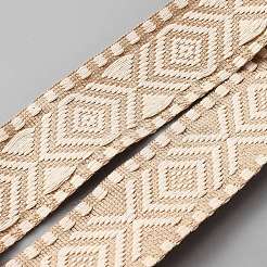 Rhombus Pattern Polyester Woven Belt Ornament Accessories&nbsp;FIND-WH0128-01