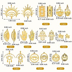 20Pcs 10 Style 201 Stainless Steel Laser Cut Charms&nbsp;STAS-SZ0002-67G