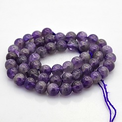 Natural Amethyst Round Beads Strands&nbsp;G-N0120-11A-8mm