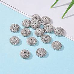 Apetalous Half Round/Dome Brass Micro Pave Cubic Zirconia Bead Caps&nbsp;X-ZIRC-D062-P