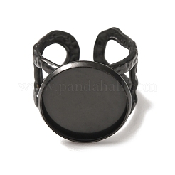Hammered 304 Stainless Steel Cuff Ring Components&nbsp;SA-CBAC0DF-02E-EB