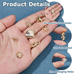 14Pcs 7 Styles Brass Pendants&nbsp;KK-HS0015-86