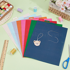 8Pcs 8 Colors Plastic Mesh Canvas Sheets&nbsp;DIY-BC0015-46
