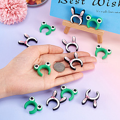 12Pcs 2 Styles Rabbit Ear & Frog Silicone Focal Beads&nbsp;SIL-TA0001-91