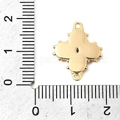 Brass Pave Clear Cubic Zirconia Flower Links Connector Charms&nbsp;KK-G553-03G