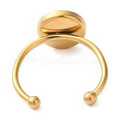 304 Stainless Steel Flat Round Pad Ring Setting&nbsp;STAS-I306-05C-G