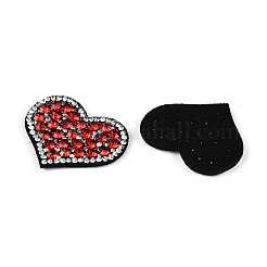 Heart Hotfix Glass Rhinestone with Cloth Patches&nbsp;PATC-T002-02D