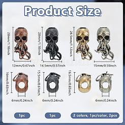 4Pcs 4 Styles Brass European Beads&nbsp;KK-OC0001-72