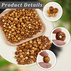 760Pcs 6 Styles Original Color Natural Wood Beads&nbsp;WOOD-PA0001-71