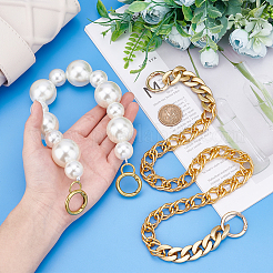 2 Style 2Pcs Aluminum Chain Bag Strap and Acrylic Bag Strap&nbsp;AJEW-GF0003-37
