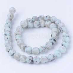 Natural Sesame Jasper/Kiwi Jasper Beads Strands&nbsp;X-G-Q462-8mm-17