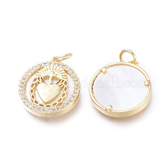 Brass Micro Pave Cubic Zirconia Pendants&nbsp;X-KK-I673-36G