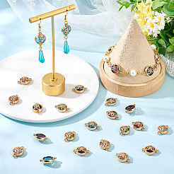 32Pcs 8 Colors Glass Connector Charms&nbsp;GLAA-AR0001-31
