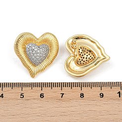 Brass Micro Pave Clear Cubic Zirconia Stud Earrings&nbsp;EJEW-U059-01A-GP