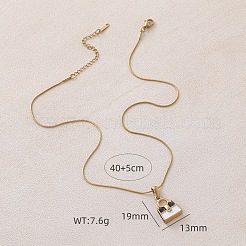 304 Stainless Steel Enamel White and Black Handbag Pendant Necklaces for Women&nbsp;ZO0071