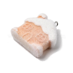 Christmas Flocky Opaque Resin Pendants&nbsp;LS-RESI-F062-04A