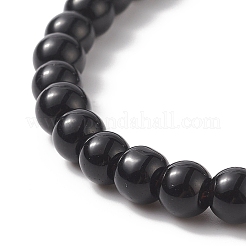 Glass & Natural Lava Rock & Synthetic Hematite Stretch Bracelet Sets&nbsp;BJEW-JB09204
