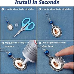 4 Sets 4 Style Glass Pearl Beads & Cabochons Keychain&nbsp;HJEW-FH0001-20